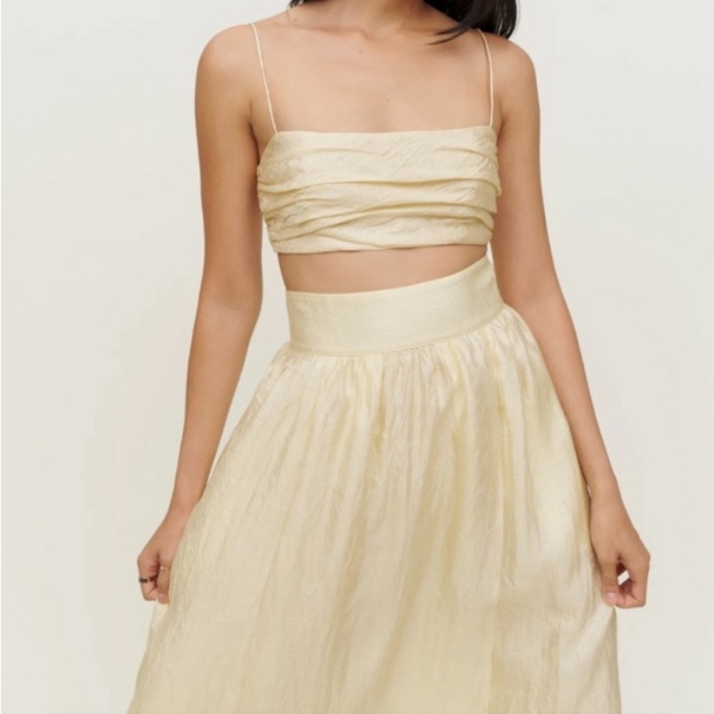 Reformation Cream Maxi Dress